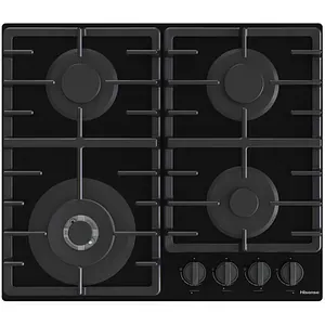 Plita incorporabila HISENSE GG663BHF, Gaz, 4 arzatoare, Wok, negru lucios