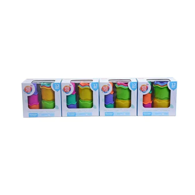 Set 8 cupe din plastic One Two Fun, diverse marimi