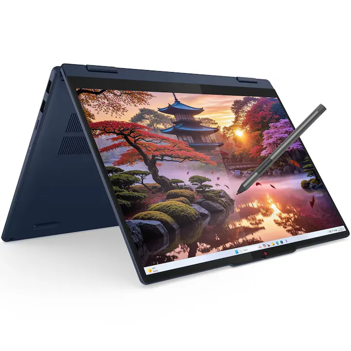 Lenovo IdeaPad 5 2-in-1 14AKP10 cu procesor AMD Ryzen™ AI 5 340 pana la 4.8GHz, 14" WUXGA, OLED, Touch, 16GB LPDDR5x RAM, 1TB SSD, AMD Radeon™ 840M Graphics, No OS, Cosmic Blue