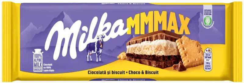 Ciocolata cu biscuit Milka Mmmax, 300 g