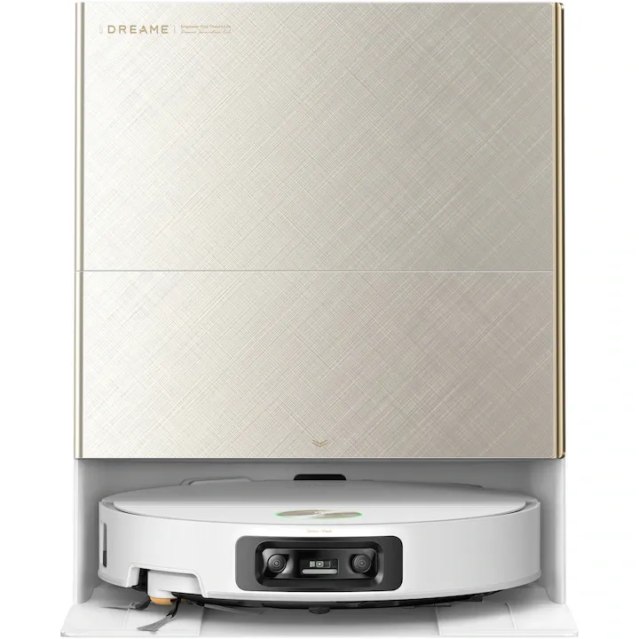 Robot de aspirare cu mop Dreame X60 Ultra Complete RLX87DE-WH, tehnologie HyperStream™ Detangling DuoBrush 2.0, navigare VersaLift DTOF cu camere AI, 35000Pa, autocuratare mop 100°C si spalare cu apa calda 40°C, baterie 6400mAh, ultra-subtire 7.95cm, alb