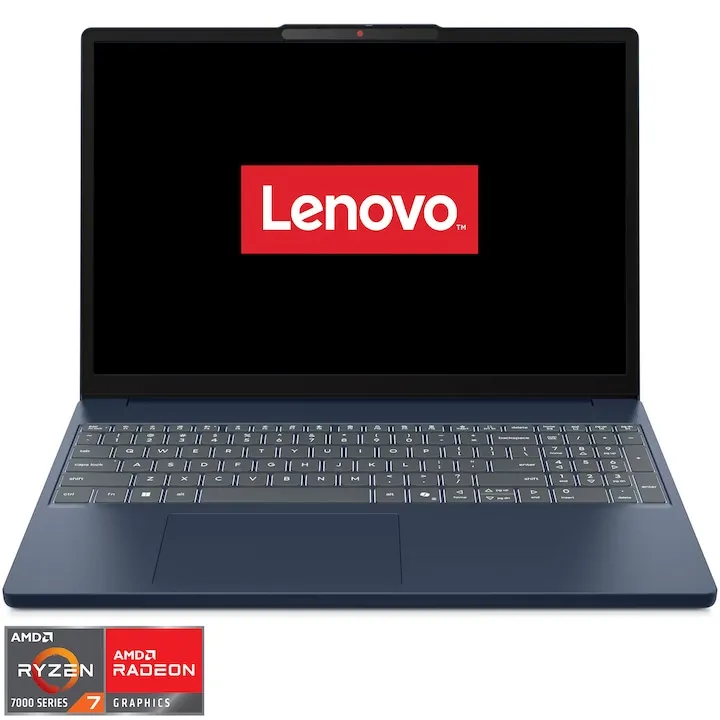 Lenovo IdeaPad Slim 3 15ARP10 cu procesor AMD Ryzen™ 7 7735HS pana la 4.75GHz, 15.3'', WUXGA, IPS, 16GB DDR5 RAM, 512GB SSD, AMD Radeon™ 680M Graphics, No OS, Cosmic Blue