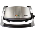 Sandwich-maker Breville Panini VST025X-01, 1000 W, Placi antiaderente, Negru/Inox