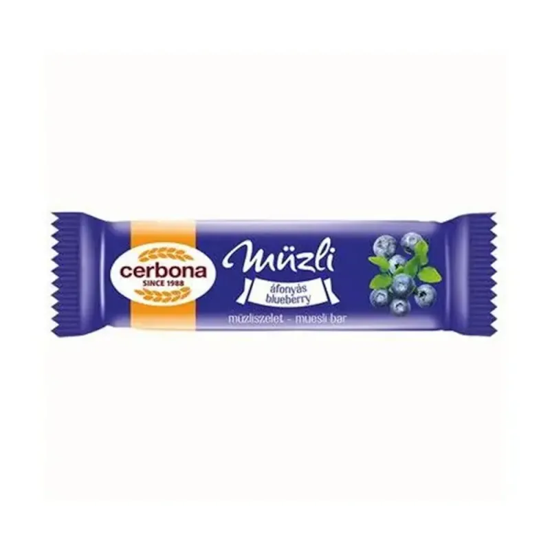 Baton musli cu afine si iaurt Cerbona, 20 g