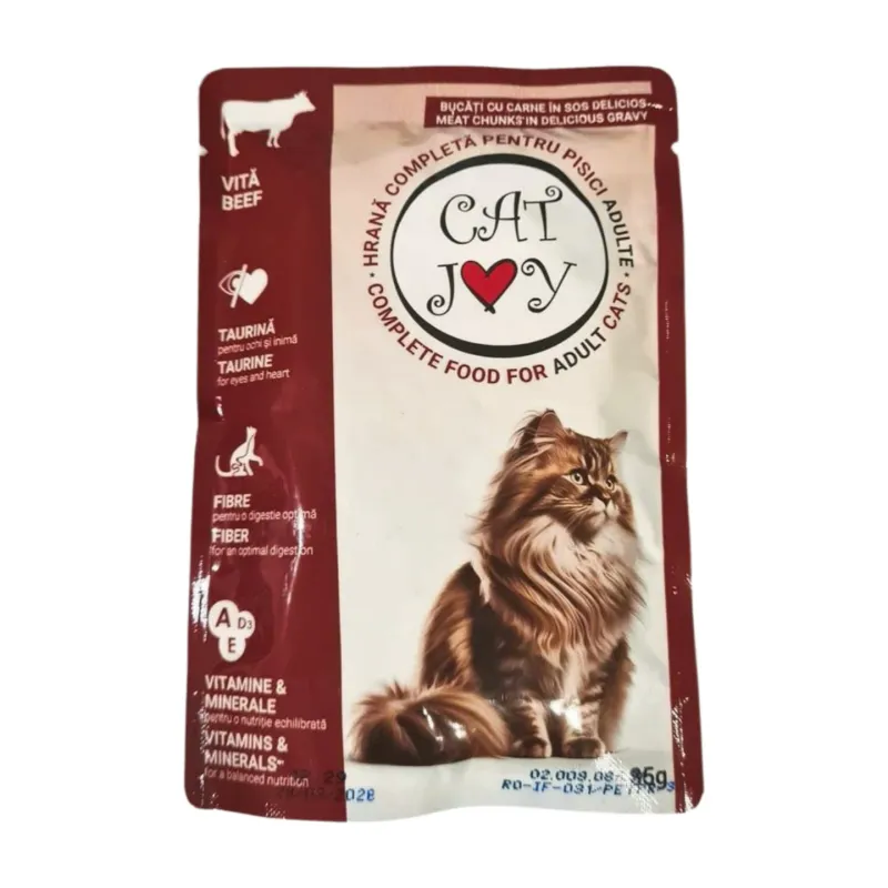 Hrana umeda pentru pisici Cat joy vita, 85 g