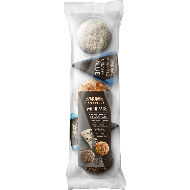 Mix de branzeturi Castello Cream & Blue Cheese, 5 x 20 g