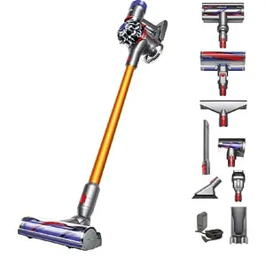 Aspirator vertical DYSON V8 Absolute, 0.54l, autonomie max 40 min, Point&Shoot, galben-argintiu