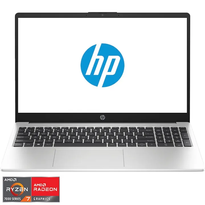 HP 255 G10 cu procesor AMD Ryzen™ 7 7730U pana la 4.5GHz, 15.6'', IPS, Full HD, 16GB DDR4, 1TB SSD, AMD Radeon™ Graphics, Free DOS, Metallic silver