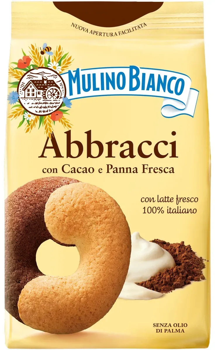 Biscuiti cu cacao si smantana Mulino Bianco Abbracci, 350 g