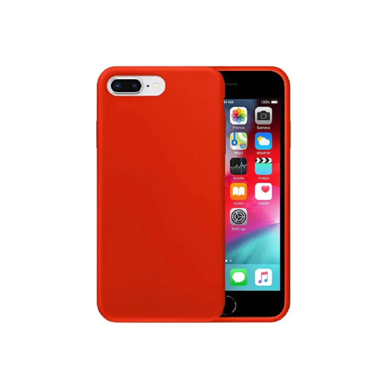 Husa silicon antisoc cu microfibra in interior compatibila cu Iphone 7 / Iphone 8, Rosu